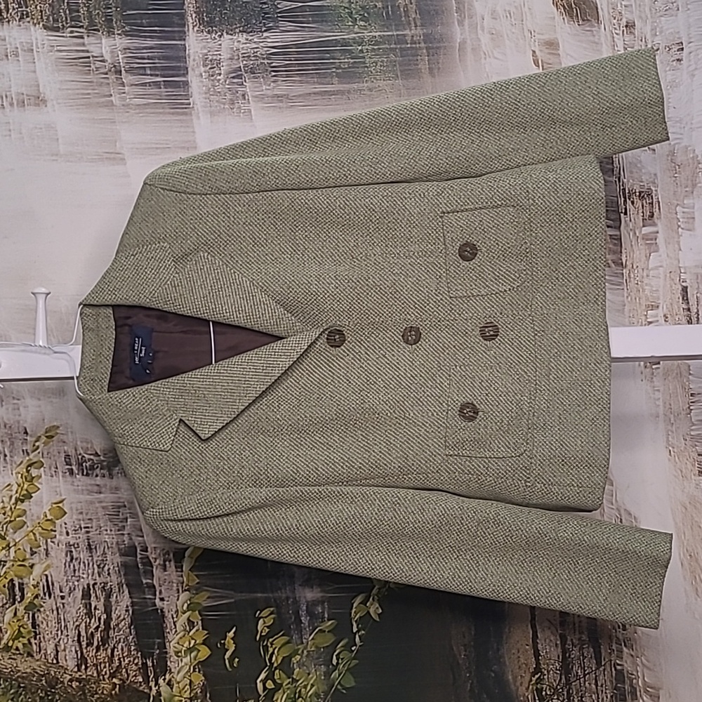 Jones Wear Womens 6 olive green business suit coat blazer jacket
